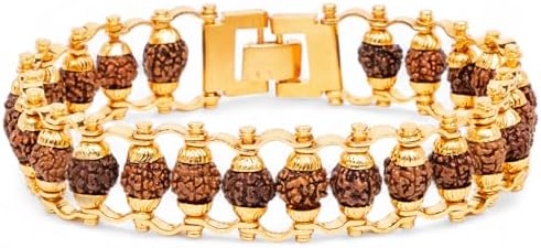 Elite Rudraksha Bracelet for Men | Gold Plated Men's Bracelet | Spiritual Jewellery | Free Size