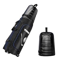 TODO Golf Reisetasche für Flugzeug mit ABS Hartem Kopfteil, 1680D Heavy Duty Oxford wasserdichte & Strapazierfähige Golf Travel Bag, Golfbag mit Räder, Schutz für Schläger, Tragbar und Leicht