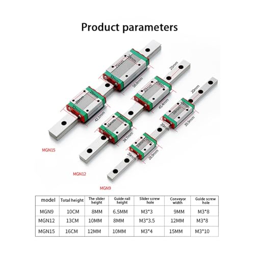 Guía lineal MGN9H 300mm miniatura de alta precisión para proyectos 4