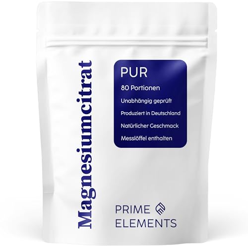 Magnesiumcitrat Pulver Pur 240g | Vegan | In Deutschland produziert und entwickelt | Ökologischer Beutel