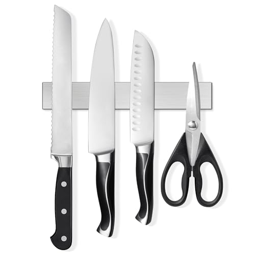 SMART&COOL Magnetic Knife Holder for Wall - 25CM (10 Inch) Stainless Steel Magnetic Knife Strip Rack with Extra Strong Magnet for Knives, Kitchen Utensils and Tools