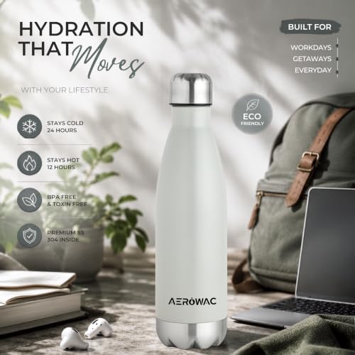 Image of 304 Stainless Steel Viva Insulated Flask 500ml | Hot & Cold 24 Hours | Double Wall, Lightweight, Leak Proof, BPA-Free Bottle | Ideal for Office, Gym, School, Travel (Grey, Pack of 1)