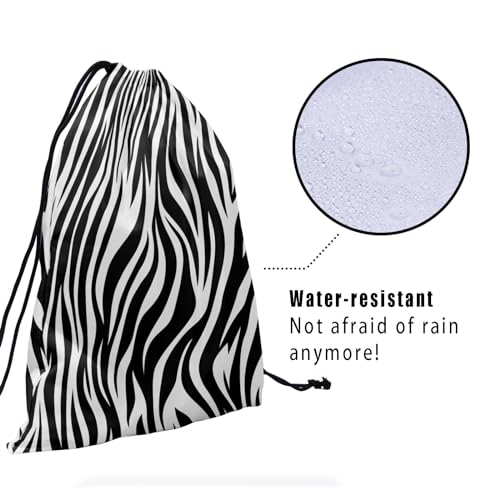 Image of Nerxy Zebra Print Gymnastics Grip Bag - White /Black Grips Animal Drawstring Storage Pouch