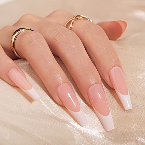 Long Coffin French Press On Nails,Bettycora Stick On Nails False Nail Tips 12 Sizes 24 Pcs #TOP23