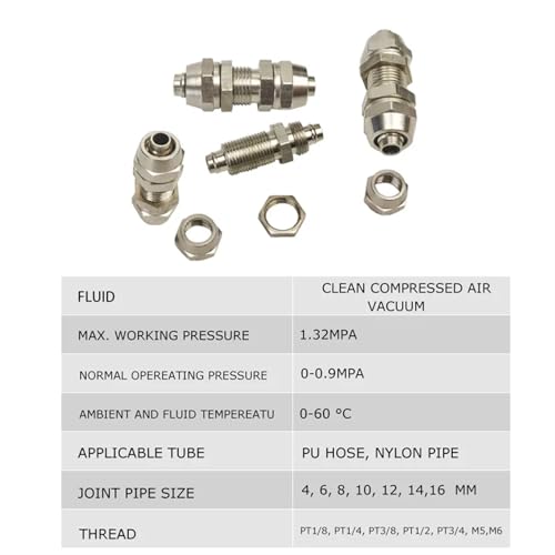 Conector neumático KL-PM6 de cobre premium con rosca recta de alta gama 6