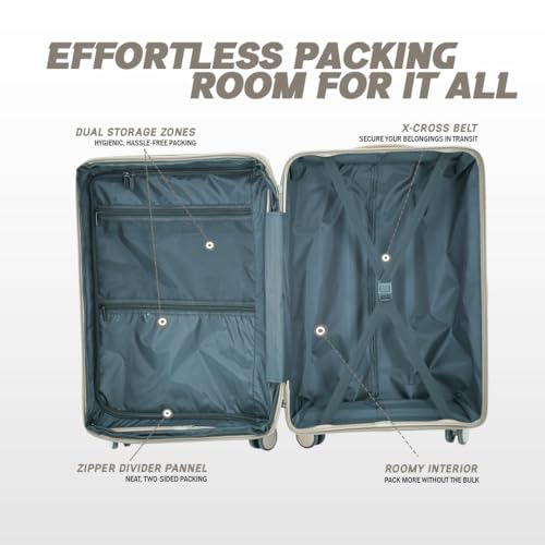 Image of AMERICAN TRAVELLER Poineer Trolley Bags | Large Polypropylene Hardshell | Large Polypropylene Hardshell, Expandable, 8 Disc Wheels, TSA Type Lock