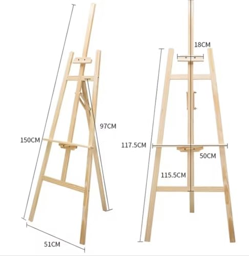 Image of Buzz Cool Wooden Easel Stand | 5 Feet Canvas Painting Stand for Artists | Easel Stand for Painting, Decoration and Display | Photo Sun Board Standee (150 cm)