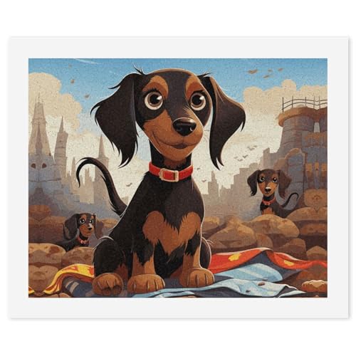 Kit peinture par numéros pour adultes débutants déco teckel 60cm