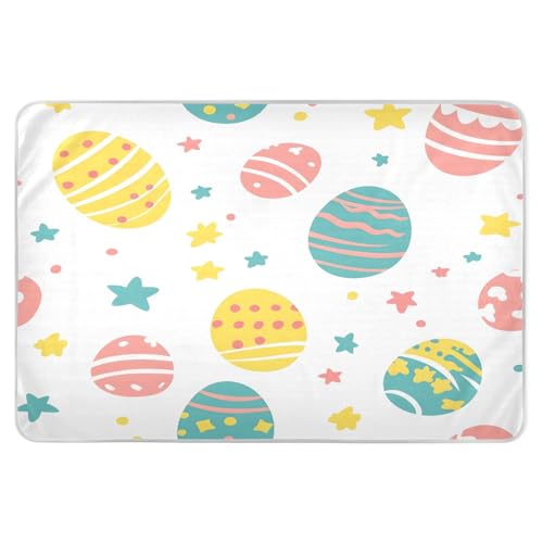 BOESI Doodle Easter Egg Pattern Waterproof Pads for Bedwetting and Incontinence, Reusable Pads, Reusable Diaper Pads for Bed, Sofa, Travel