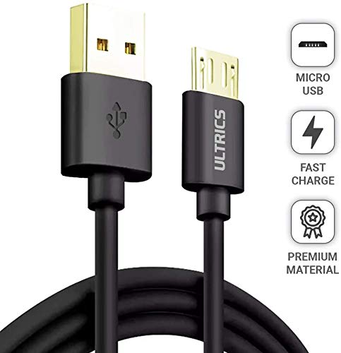 ULTRICS Micro USB Cable 3M, High Speed 2.0 Fast Charger Lead, Extra Long Data Sync Cord Compatible with Samsung LG Nexus Nokia Motorola Android Smartphones, Tablets, PS4, Xbox  Black