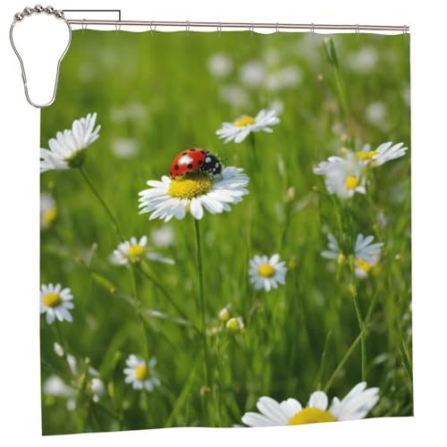 Rideau douche polyester imprimé avec oeillets inoxydables 183 cm
