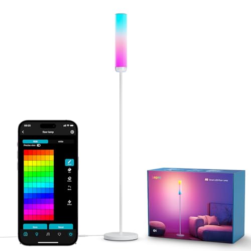 Lepro O1 AI Floor Lamps, 2300LM Smart Standing Lamp Works with Alexa, Modern Floor Lights with Music Sync, Personalized AI Lighting Designer,RGB Lamps for Living Room,Bedroom, APP Control, 2