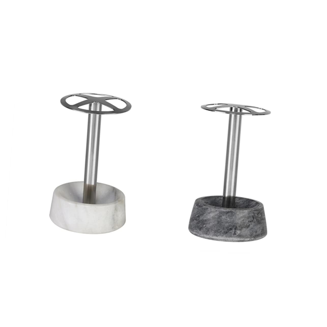 VALICLUD 1pezzi Spazzolino Porta in Acciaio Inox Base in Marmo Bianco Portaspazzolini Creativi Contenitore per Bagno Salvaspazio per Spazzolini da Denti e Accessori