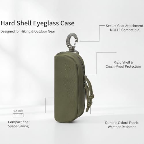 Image of Peminkoo Tactical MOLLE Glasses Case Shockproof Sunglasses Pouch with Clip