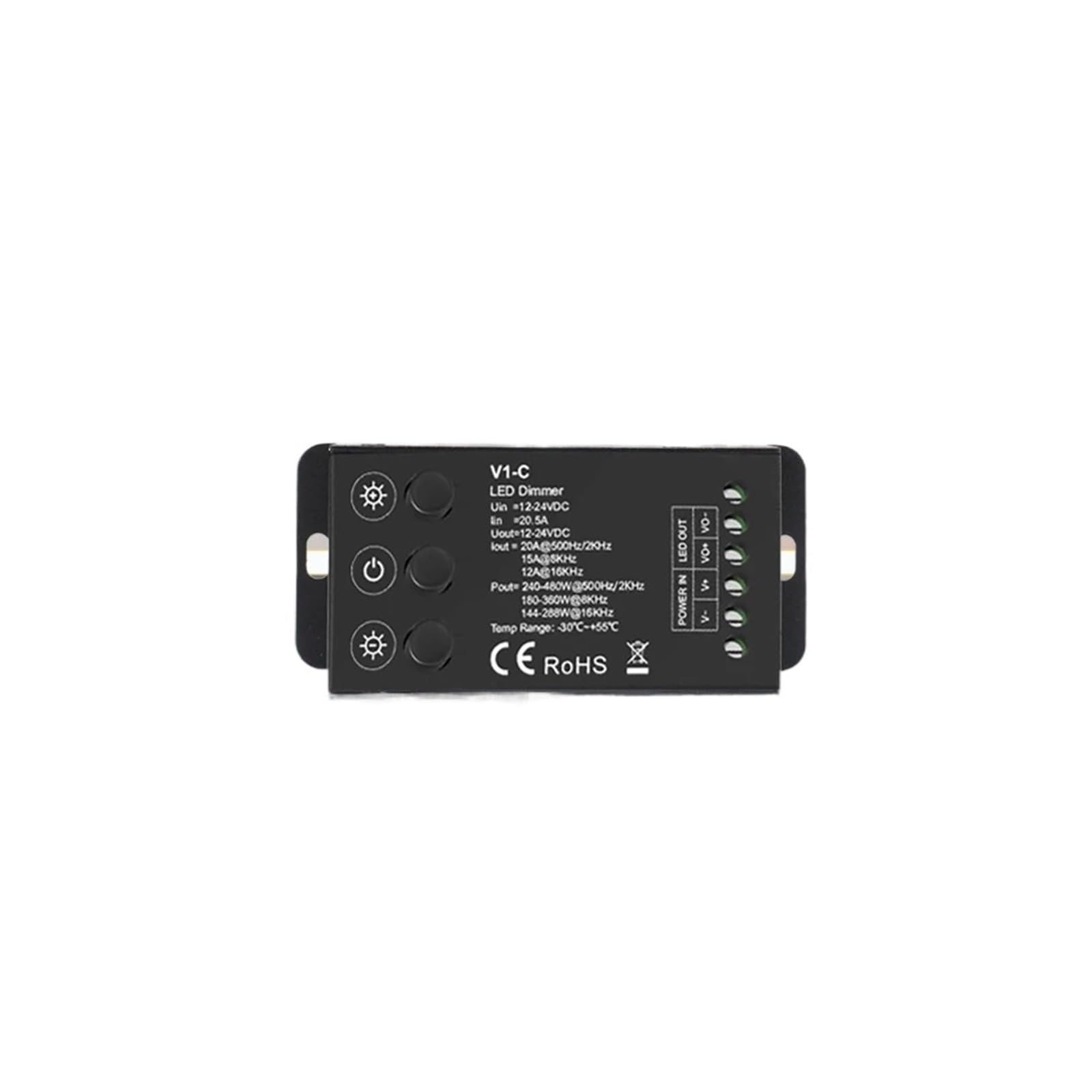 Regulador de intensidad LED de 12V y 24V, controlador de voltaje constante de 20A, adecuado for tira de luz monocromática FCOB 5050 2835, control remoto de 2,4G(RT8 Remote)