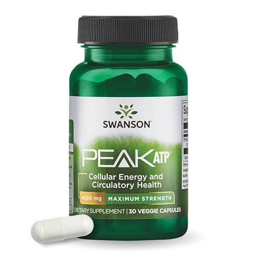 Image of Swanson Maximum Strength Peak ATP Cellular Energy Supplement for Athletes and Active Adults Seeking Performance and Recovery Support - 400 mg (30 Veggie Capsules)