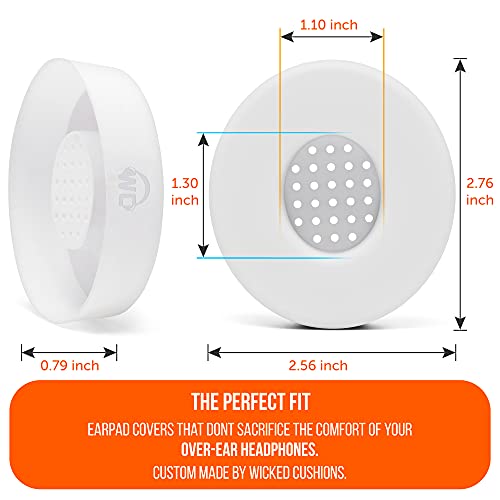 Image of WC SweatZ Solo - Patented Sweat Earpad Covers for Beats Solo 4, Beats Solo 3 & Beats Solo 2, Made by Wicked Cushions | Sweatproof, Washable & Preserves Comfort | White