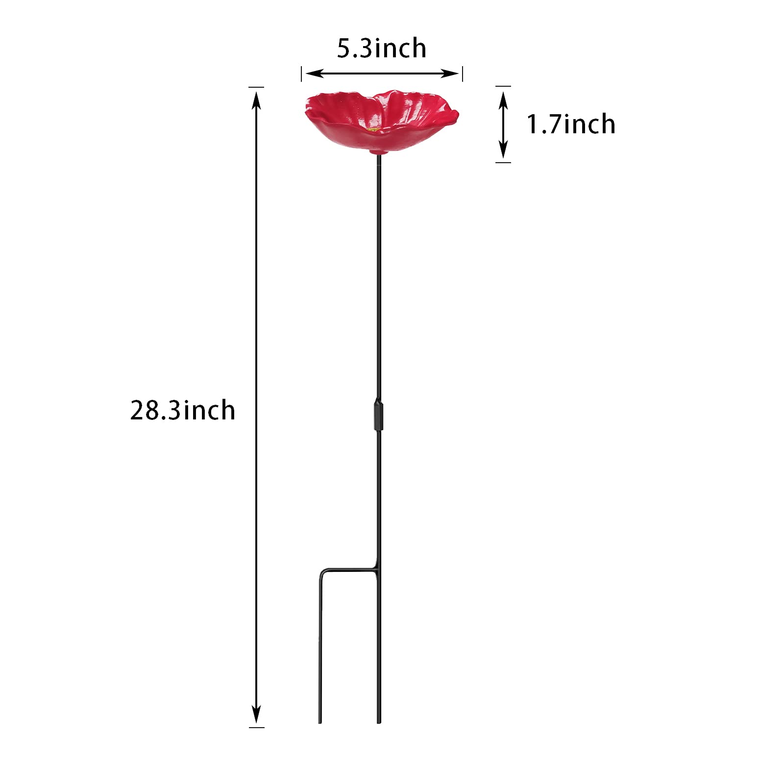 Small Wild Bird Feeders Stake Used for Bird Bath Seeds Feeding Pole Watering Bowl for Outside Attracting Hummingbirds Little Blue Birds in Decorative Backyard Red