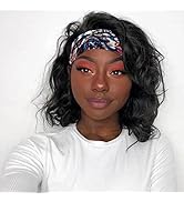 RUISENNA Short Wavy Bob Headband Wigs for Women Shoulder Length Black Synthetic Bob Wig Glueless ...