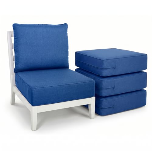 Image of Luxury Outdoor Seat Cushion Set-24 x 24 x 6 Inch Outdoor Chair Cushions with Water Resistant & Removable Cover Outdoor Cushions for Patio Furniture Chair Sofa Couch