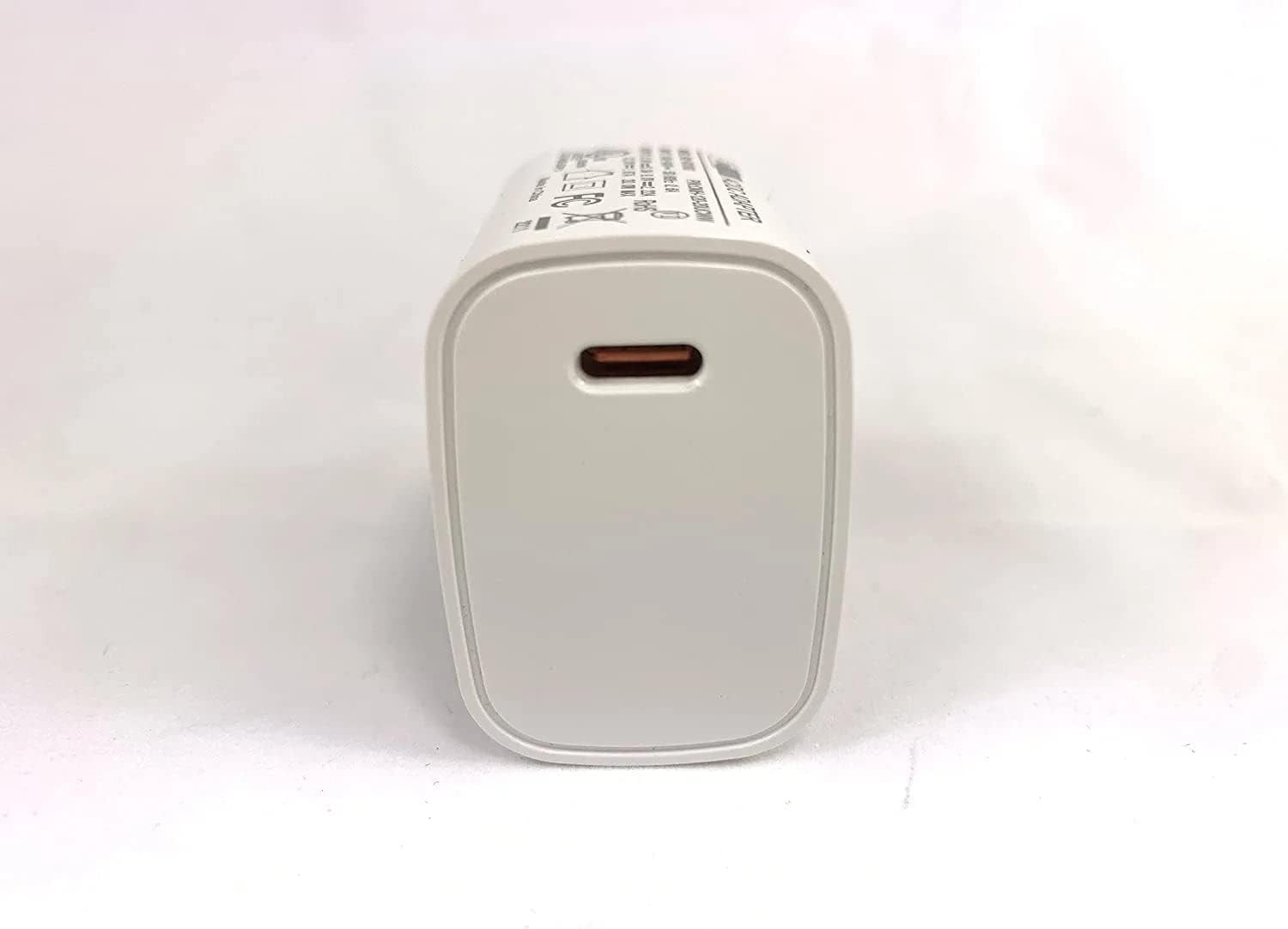 Side view of the OMNIHIL 20 Watt USB-C Charger Block, highlighting the USB-C output port.