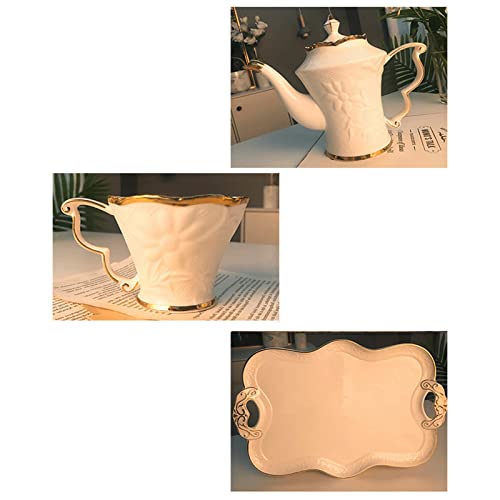 Set de cafetera y tazas con bandeja de vidrio 8 piezas miniatura 4
