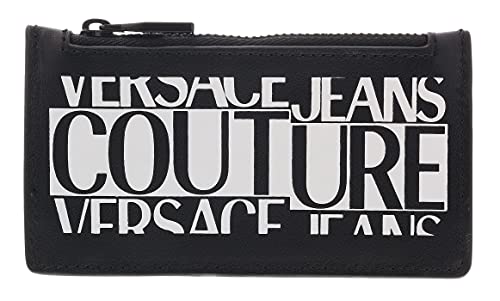 VERSACE JEANS COUTURE Black/White Zippered Cardholder for mens
