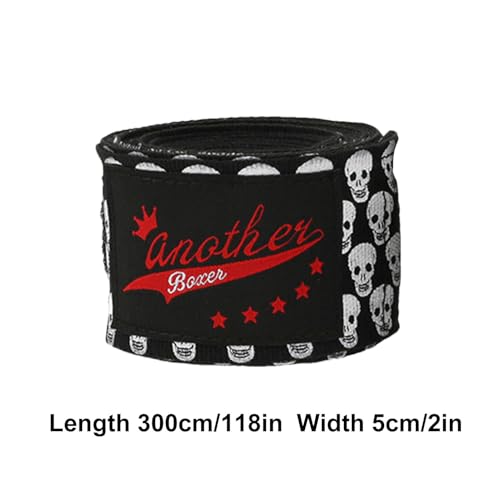 Vendas de boxeo con estampado de calavera para artes marciales mixtas, 10 pies, equipo de protección elástico para Muay Thai, artes marciales mixtas y boxeo, competición de entrenamiento deportivo - imagen 5