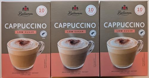 Cappuccino Low Sugar Instant Coffee – 3 x 10 Sachets | Instant Cappuccino Powder | Just Add Water