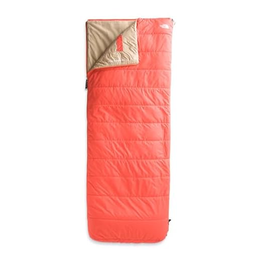 THE NORTH FACE Wawona Bed 35 Sleeping Bag - Rectangular 35F / 2C Insulated Camping Sleeping Bag, Water Repellent, Retro Orange-NPF, Regular