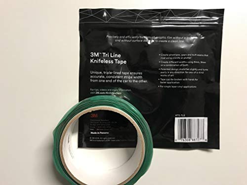 3M Tri Line Knifeless Tape - 6mm - 50m (164ft) Dreiteiliges Tape, das schmale Zierstreifen in absolut gleichmäßigen Breiten über die gesamte (Fahrzeug-) Länge gewährleistet.