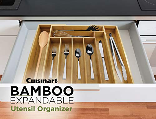Cuisinart organizador de gaveta de bambu para utensílios – Este organizador expansível de prataria t