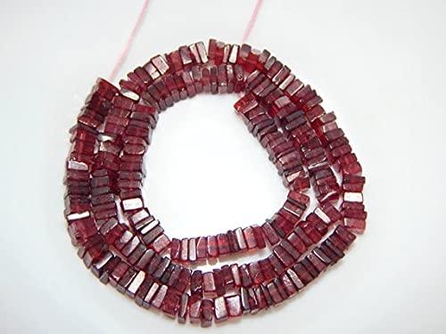 Perles grenat heishi naturelles de 5mm pour création de bijoux uniques en fil de 40cm