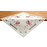 Matériau en tissu de haute qualité : fabriquée en tissu de haute qualité, cette nappe est douce au toucher, mais assez robuste pour résister à de nombreuses fêtes de Noël.