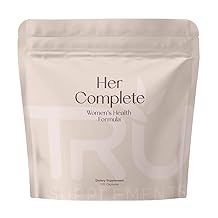 TRU Supplements HER Women s Health Supplement, Complete Formula for Daily Hormone Support, Gut & Skin Health, Fertility & Mood Booster, PMS & Digestive Support, Natural Women s Formula - 30 Servings