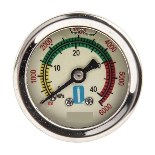 Manómetro hidráulico de alta precisión con dial dual de 0-6000PSI en acero inoxidable