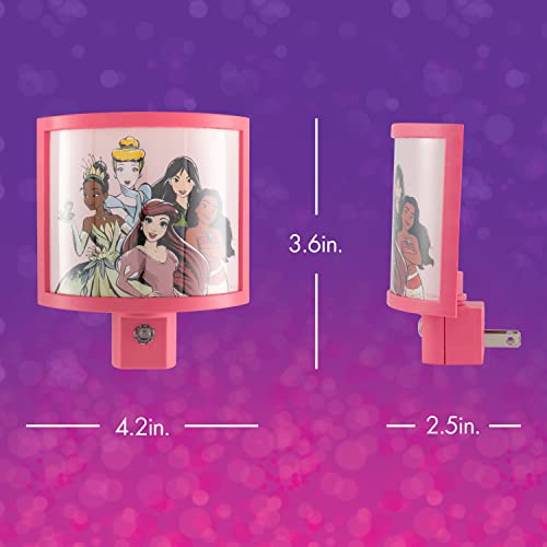 Image of Disney Princess Wrap Shade LED Night Light, Plug-in, Dusk to Dawn, Girls Bedroom Decor, Ambient Lighting, Sleep Light, Ideal for Nursery, Bathroom, 60734