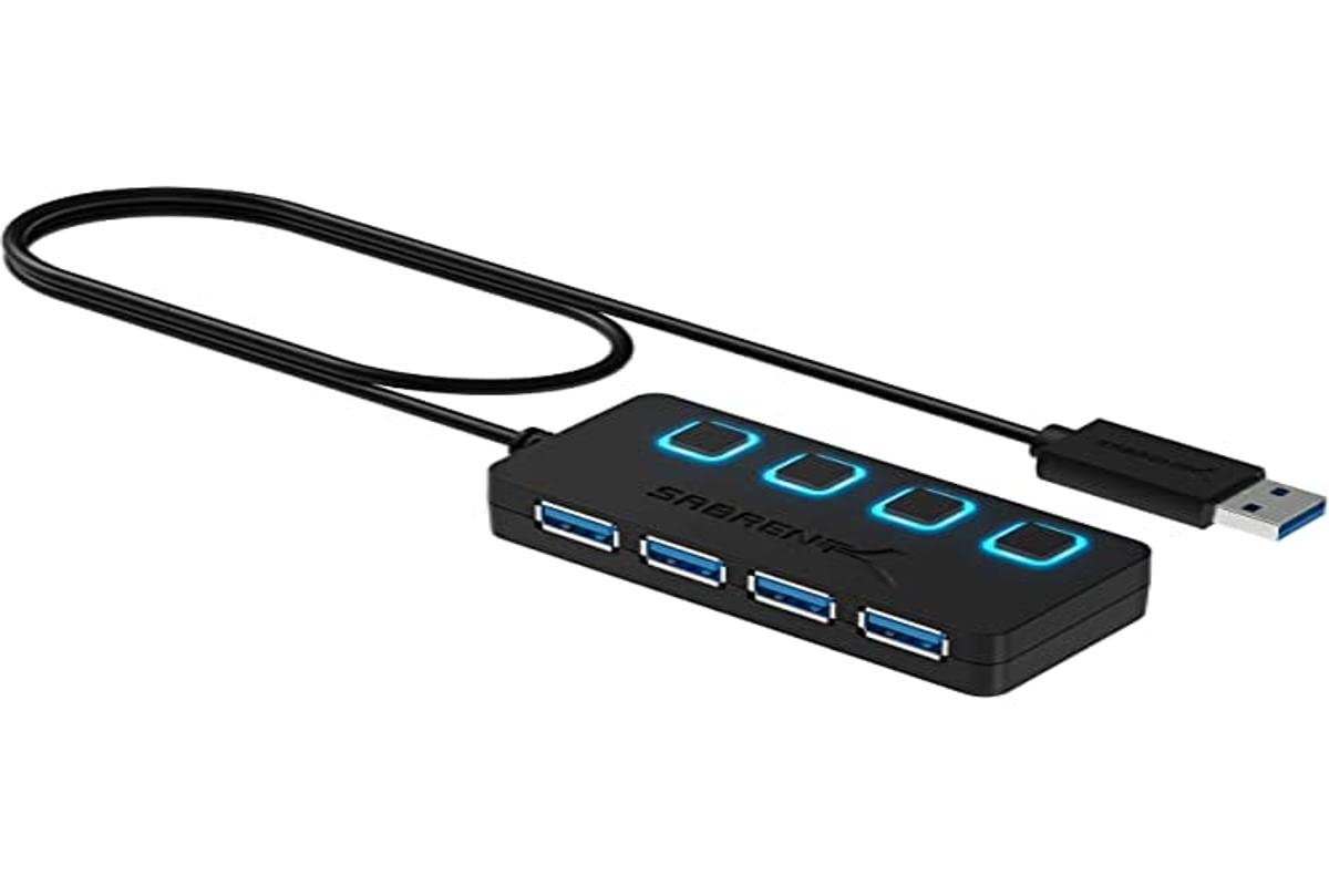 Verbatim Lettore CD/Dvd Esterno Slimline - USB 3.2 Gen1 con Porta USB-C con Cavo USB-C a USB-A e Design Compatto da Viaggio, in Metallo Spazzolato & Sabrent Hub USB 3.2 Gen 1, Ciabatta multipresa USB