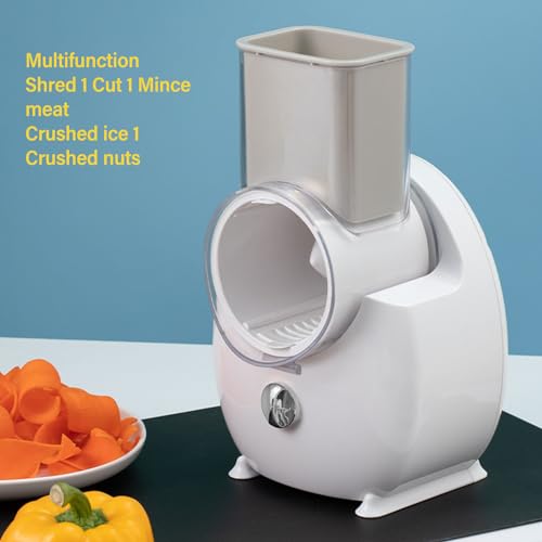 Electric Cheese Grater, Electric Vegetable Slicers Potato Slicers Multifunctional Chopper Veget Electric Slicers Shredder for Veggies Carrots Carrot Potatoes (White) - Image 3