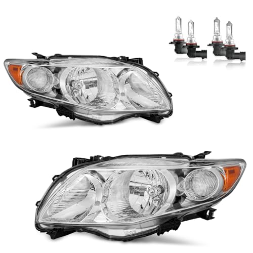 2009–2010 Toyota Corolla Headlights | OEM Halogen Replacement with Bulbs