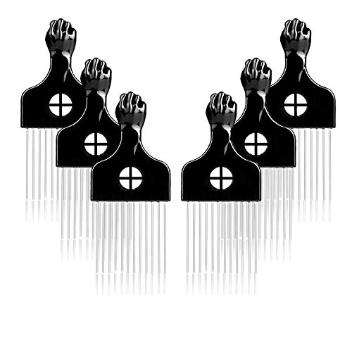 Hair Pick - Selalu 6 PCS Afro Picks, Metal Picks for hair, Hair picks for Curly Afro Hair, Hair Pick Comb for African American Hair Styling