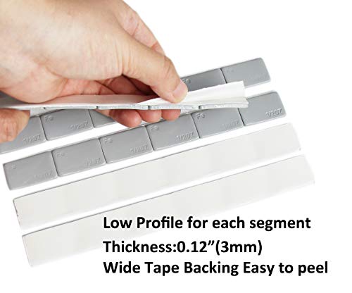 ACCRETION 1/2 Oz, 0.5 Oz, 90oz(180pcs), Grey, Wheel Weights (Lead Free). USA Made White Tape, Easy to Peel. Low Profile, 5.6 Lbs.