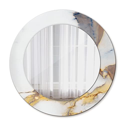 Miroir mural rond Ø50 cm effet marbre blanc pour maquillage - 2