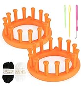 VGOODALL Round Knitting Loom Set Circular Loom Set with 2 Rolls Acrylic Yarn for Hat Scarf Shawl ...