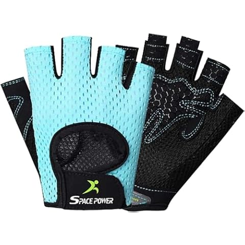 spacepower Workout Gloves, Weight Lifting Gloves for Women&Men, Lightweight Breathable Gym Gloves for Exercise (Small, Blue) Cover