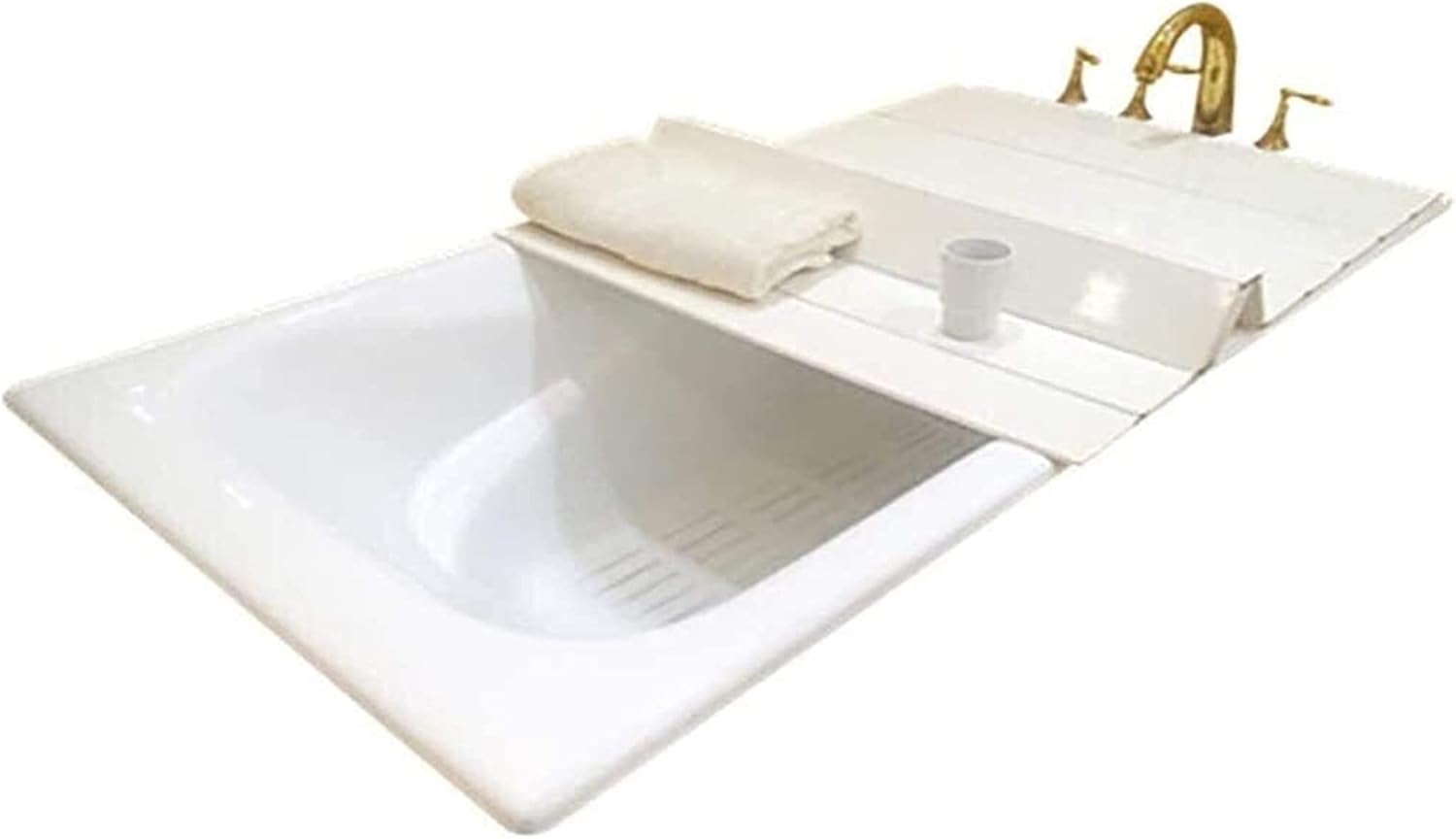 Bath Cover Bathtub Cover Anti-dust Dust Board Bathtub Insulation Cover PVC Foldable Bathtub Cover Bathtub Tray (Size : 127700.6cm) (116 * 70 * 0.6cm)