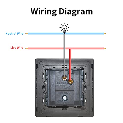 CNBINGO Big Rocker Button Switch with Phosphor Dots, Modern Matte Grey Wall Plate, Electrical Single Light Switch - Image 4
