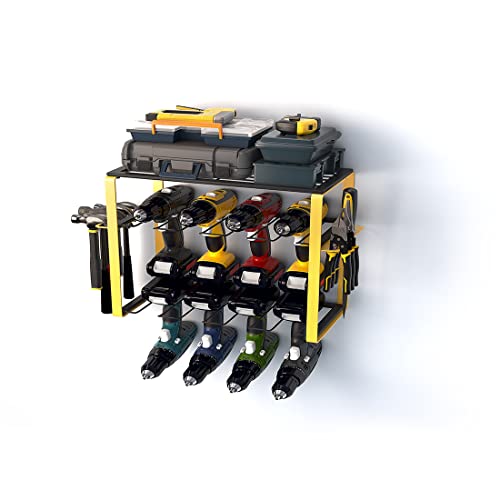DALLYOUGU 2023 New Releases Steel Heavy Duty Power Tool Organizer, Power Tool Charging Station, Garage Tool Organizers and Storage Wall mounted , Utility Storage Rack for Cordless Drill