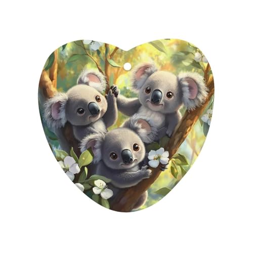 Cute Koala Bears Car Air Freshener Hanging Aromatherapy Tablets for Car Accessories Love form