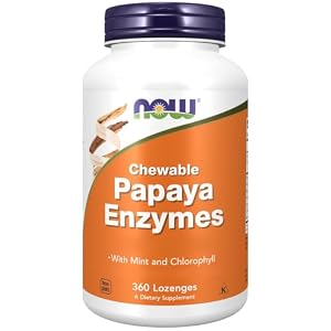 Now Foods, Chewable Papaya Enzyme, 500mg, 360 Kautabletten, Laborgeprüft, Sojafrei, Glutenfrei, ohne Gentechnik